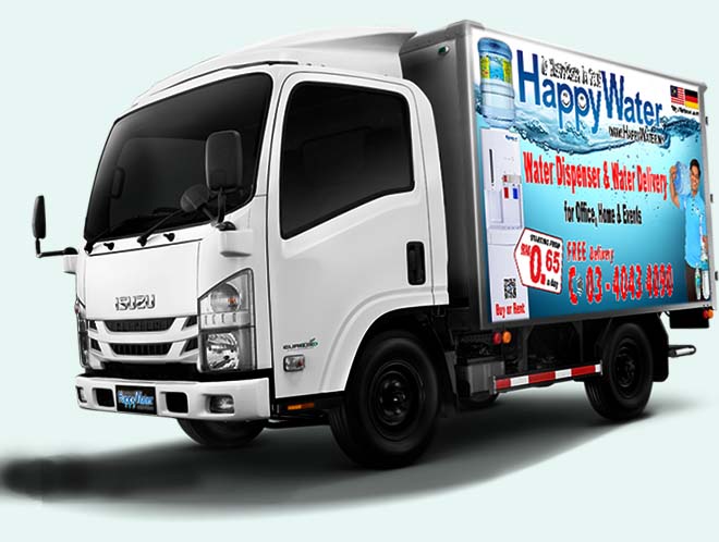 The HappyWater truck used to deliver customer orders around the Klang Valley